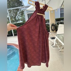 NWOT Michael Kors metal trim halter top
